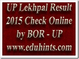 UP Lekhpal Result 2015 Check Online UPSSSC Lekhpal Results Date by BOR - UP