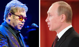 Elton John and Vladimir Putin