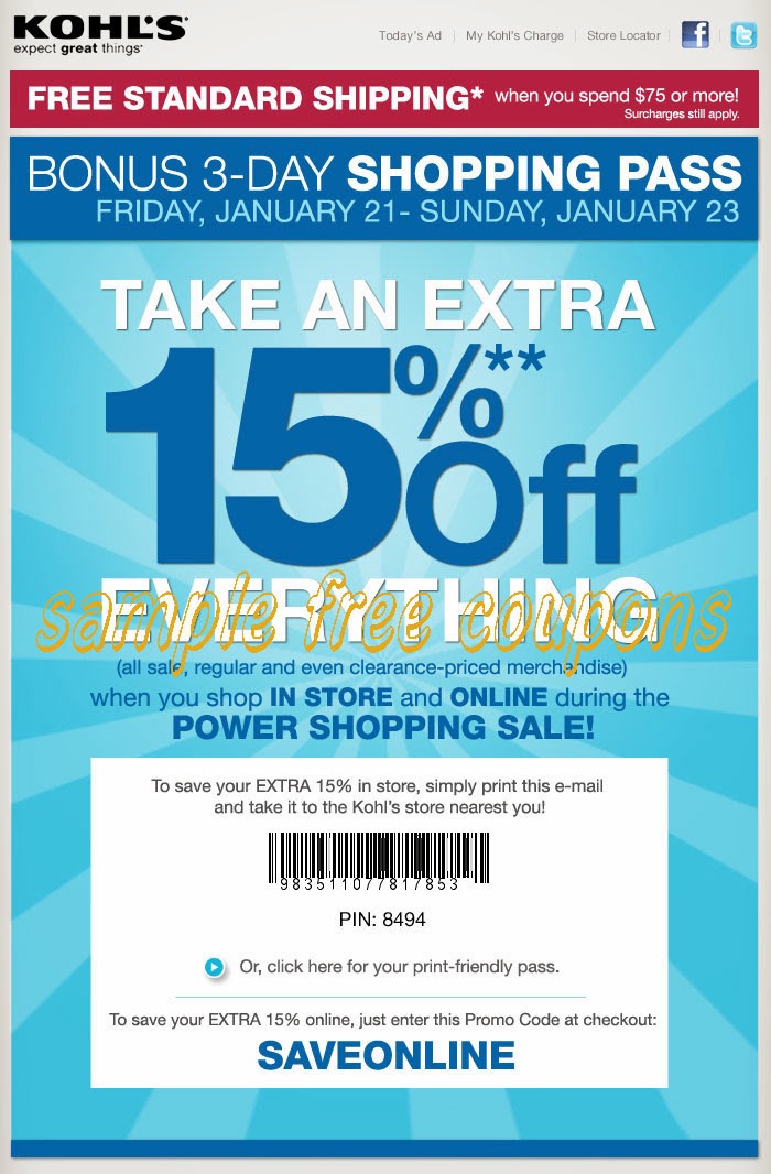 Printable Coupons: Kohls Coupons