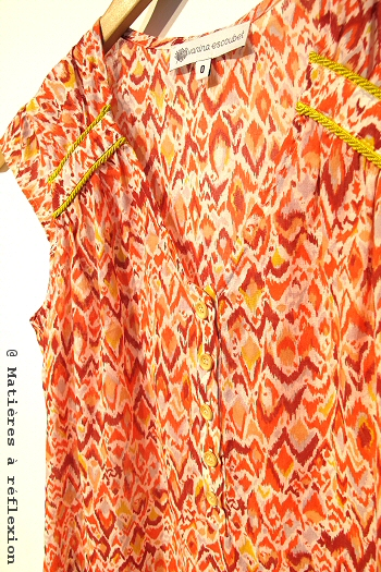 Vêtement Vanina Escoubet Top Ikat orange jaune Betty