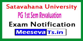 Satavahana University PG 1st Sem Revaluation Exam Notification 