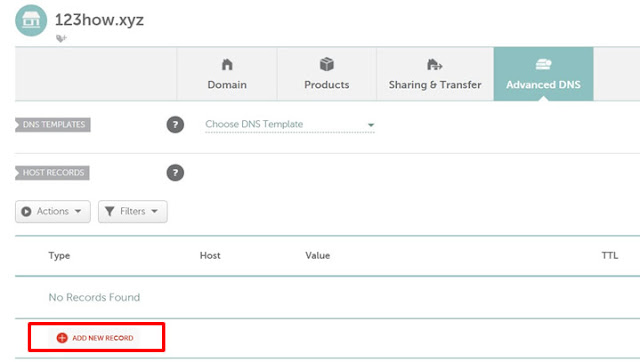 Add New Record on Namecheap