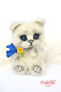 Artist teddy kitten, teddy cat, white cat, alpaca teddy, ooak, handmade teddy, NatalKa Creations, Künstlerkatze, Kätzchen, Kater, Teddykatze, teddies with charm, авторский котенок тедди, авторский кот, кошка тедди, белый кот