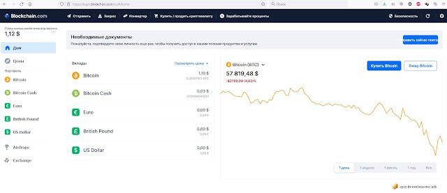 Кошелек для криптовалюты на blockchain.com