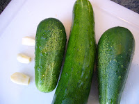 cucumbers from the vegetable garden