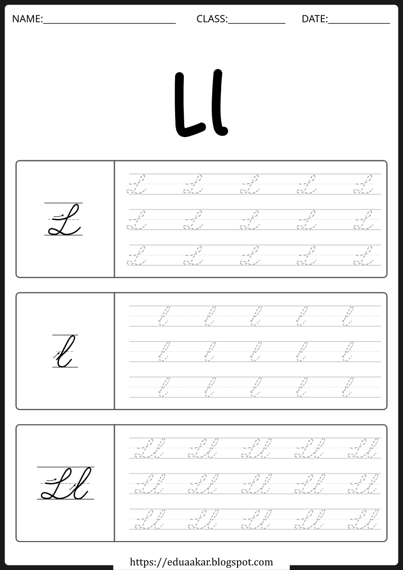 Cursive l Worksheet