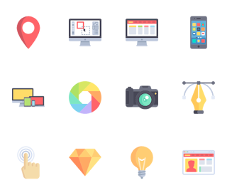 Unduh Flat Web Design 100 Icons