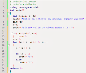 Decimal to Binary Conversion cplusplus code