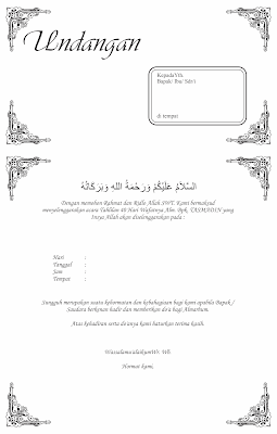 Download Undangan Tahlil Cdr Lembar Vector