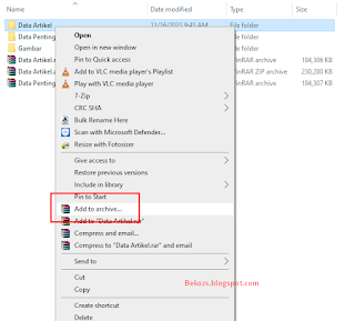 Cara Merubah Folder ke ZIP dan RAR