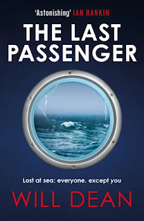 Cover for book "The Last Passenger" by Will Dean. A cracked porthole glass, through which we see a rough sea and a grey sky.