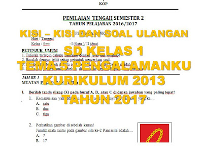 Kisi  kisi dan SOAL ULANGAN Semester 2 SD kelas 1 beserta jawaban TEMA 5 ( PENGALAMANKU ) 