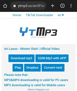 Klik tombol Download mp3