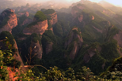 (China Danxia) - Mount Langshan in Human