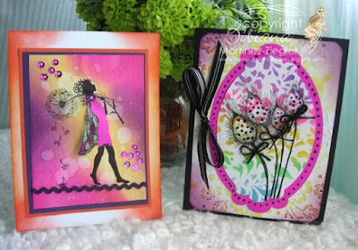 2 cards by lavinia challenge # 9 hot bright colors