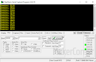 HC-05 Bluetooth module send test with RealTerm