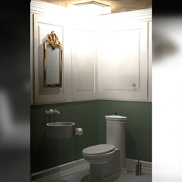 Small WC in the old townhouse in the classic style with amazing & beautiful "Amadea".