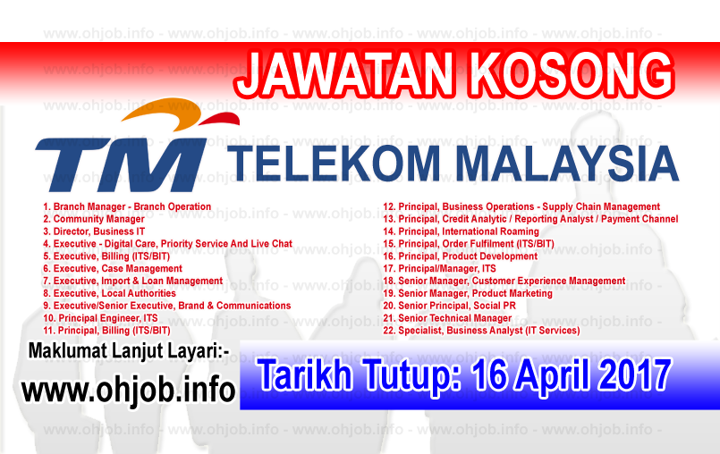 Jawatan Kosong Tm Telekom Malaysia 16 April 2017 Jawatan Kosong Kerajaan Swasta Terkini Malaysia 2021 2022