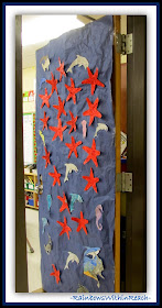 Ocean Theme Decorated Classroom Door {Ocean RoundUP at RainbowsWithinReach}