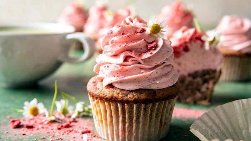 Double Strawberry Cupcakes