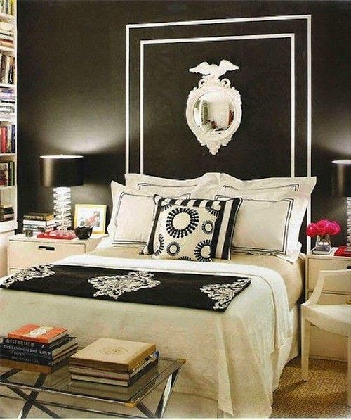 black walls master bedroom white bedding