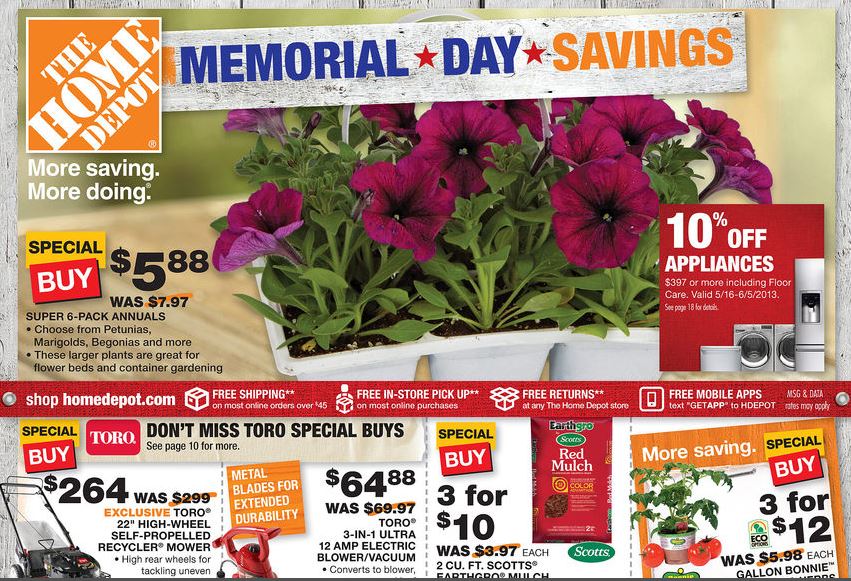 Home Depot Memorial Day Sale 2016