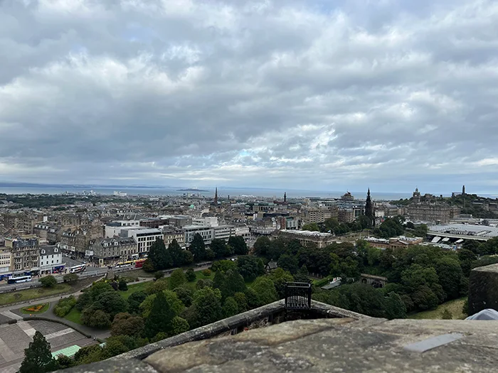 view of Edinburgh from castle