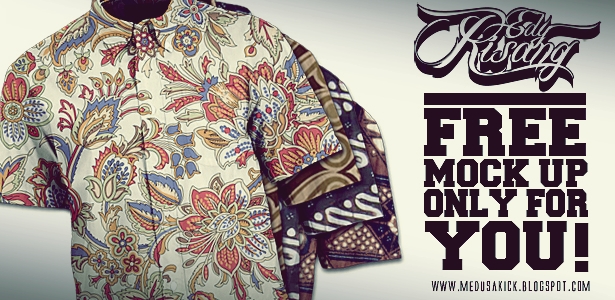 Download Mock Up/Template Kaos Kemeja Batik - Medusakick | Free ...