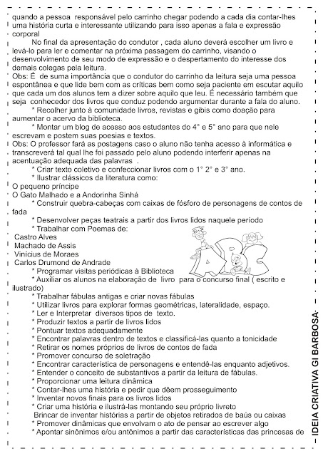 Projeto Mundo da Leitura Ideia Criativa