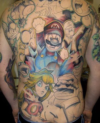 Show the world how hardcore you are and have a Super Mario tattoo printed on 
