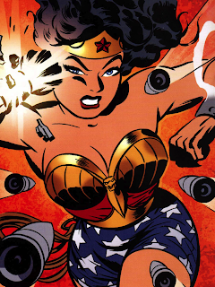 Wonder Woman deflecting bullets