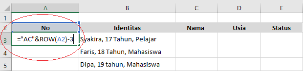 angka dan huruf excel