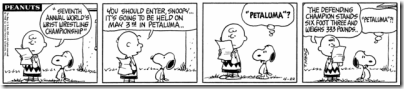 1968-04-22 - Snoopy as the world famous wrist wrestler