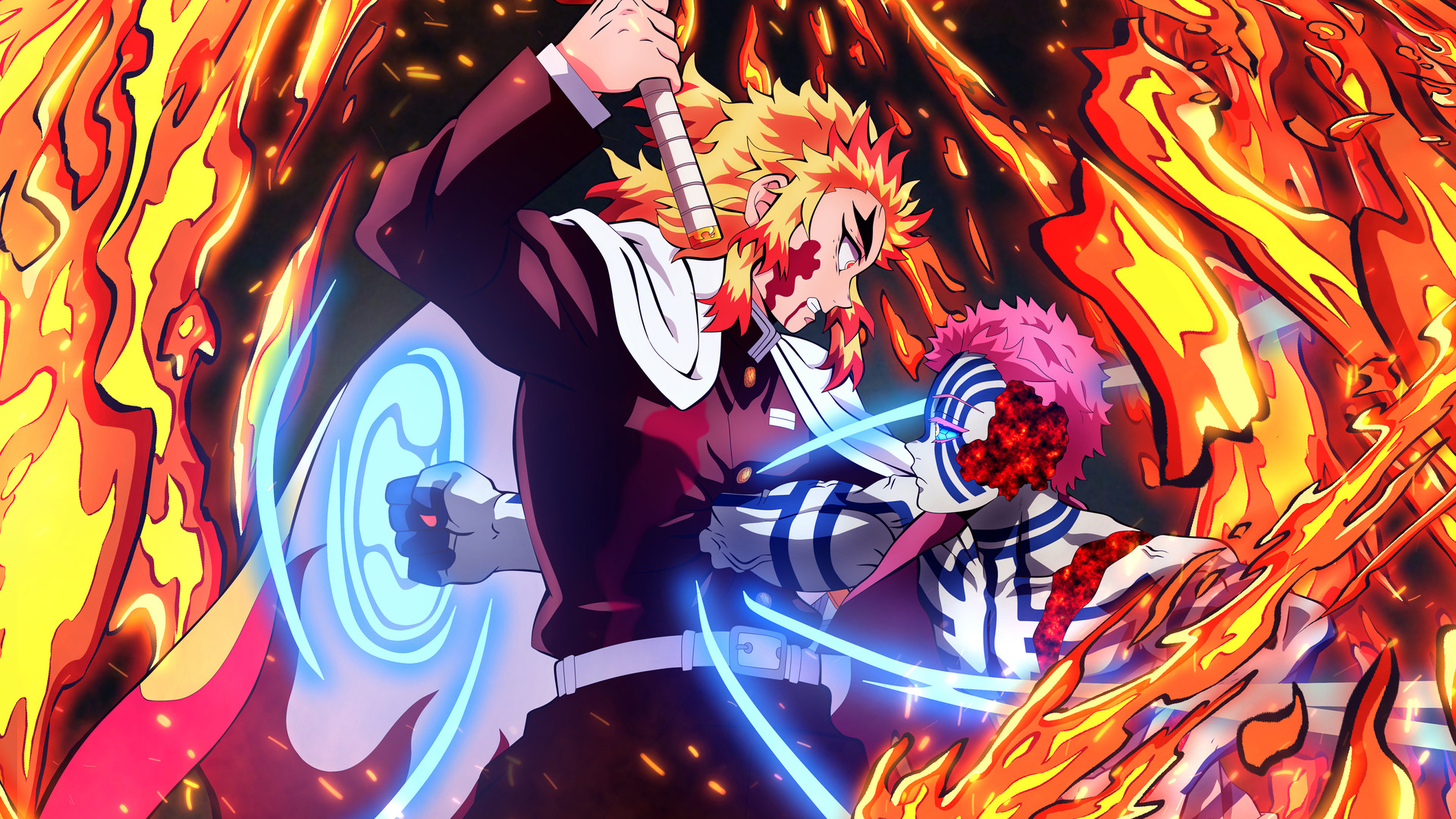 Demon Slayer Kyojuro Rengoku vs. Akaza