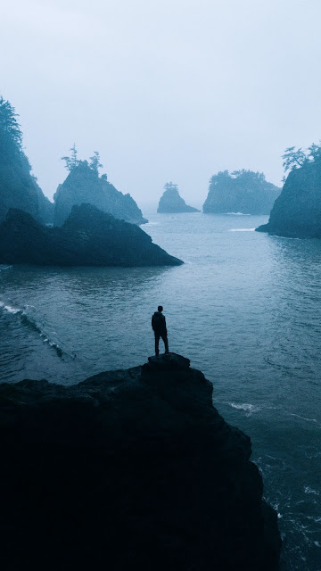 Alone, Man, Loneliness, Rocks, Sea