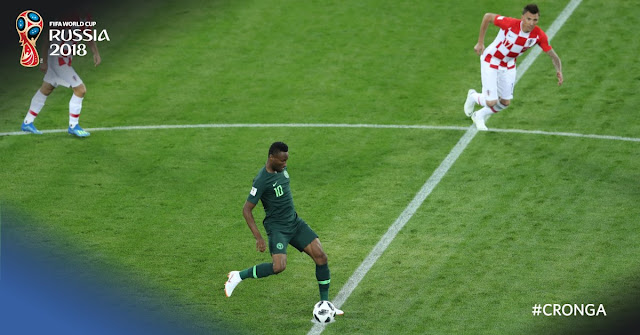 Super Eagles captain Mikel Obi in action vs Croatia