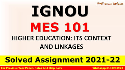 MES 101 Solved Assignment 2021-22
