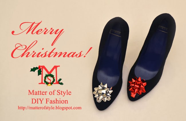 diy gift bow christmas shoes