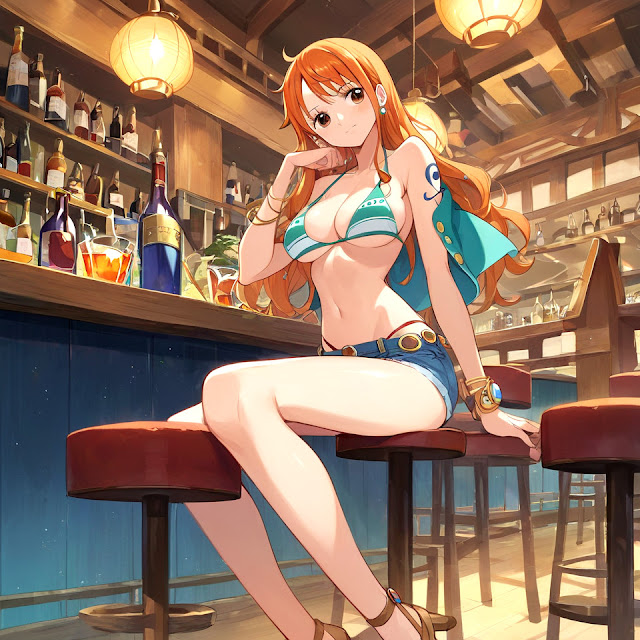 Nami thư giãn trong quán bar 20