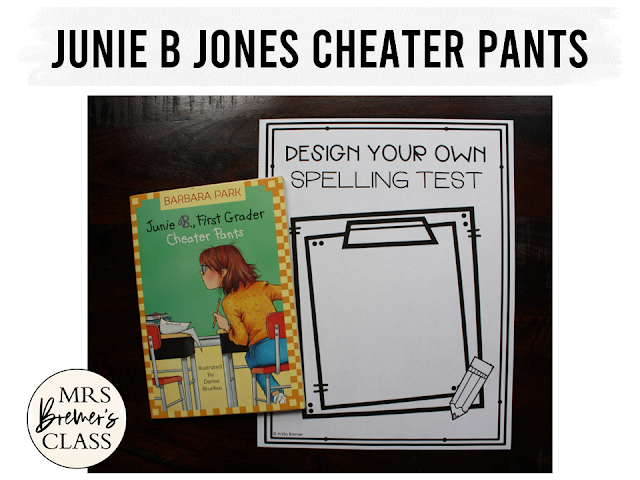 Junie B Jones Cheater Pants book study literacy unit with Common Core aligned companion activities for First Grade and Second Grade