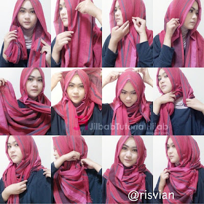 Tutorial Style Hijab Pashmina Simple Pesta Glamour Terbaru