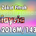 Kadar Zakat Fitrah Malaysia Tahun 2016M/1437H  