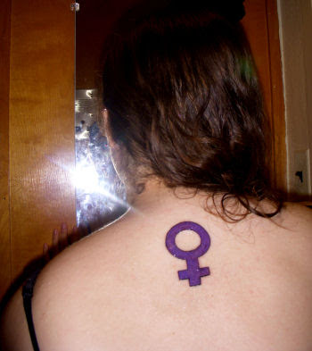 My first tattoo and only tat at this moment: Branded for life: A feminist.