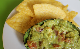 guacamole served in an avocado skin