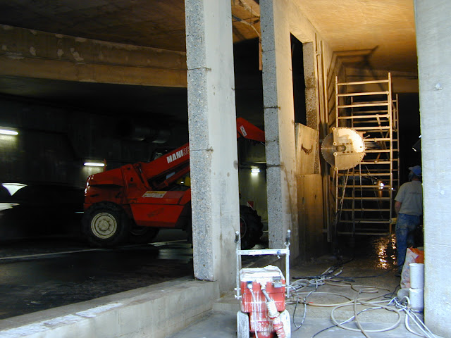 Wandzagen prefab betonwand - Diabeton - Zagen van doorgang