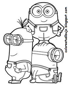 Bob, KEVIN Y STUART minions para colorear