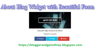 How To Add About Blog Widget with Beautiful Form For Blogger And Websites