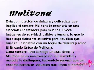 ▷ Significado del nombre Melitona