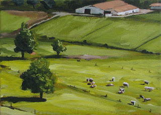 green acres farm acrylic painting