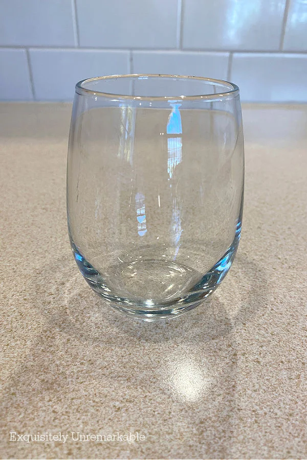 Small wine glass on kitchen counter